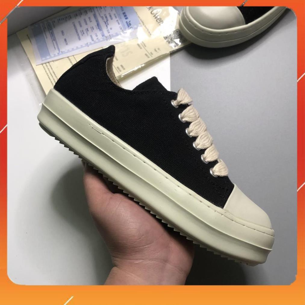 Giày Rick Owen Giày Thể Thao Sneaker Rick Owen Đen Cổ Thấp Đế Thơm Hương Vani | RO001