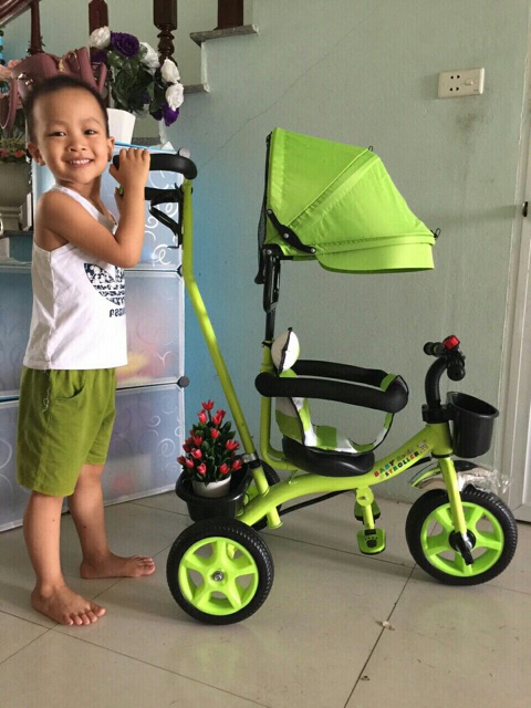 Xe đẩy cho bé 3 bánh có mái che