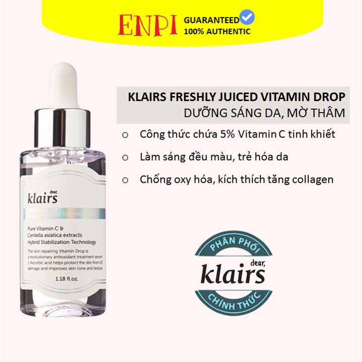 Tinh chất dưỡng sáng Klairs Freshly Juiced Vitamin Drop 35ml