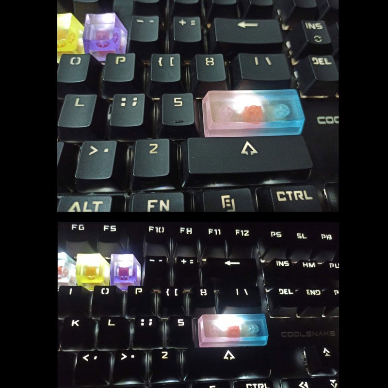 Nút bàn phím resin OEM làm thủ công tùy chỉnh dạ quang RGB