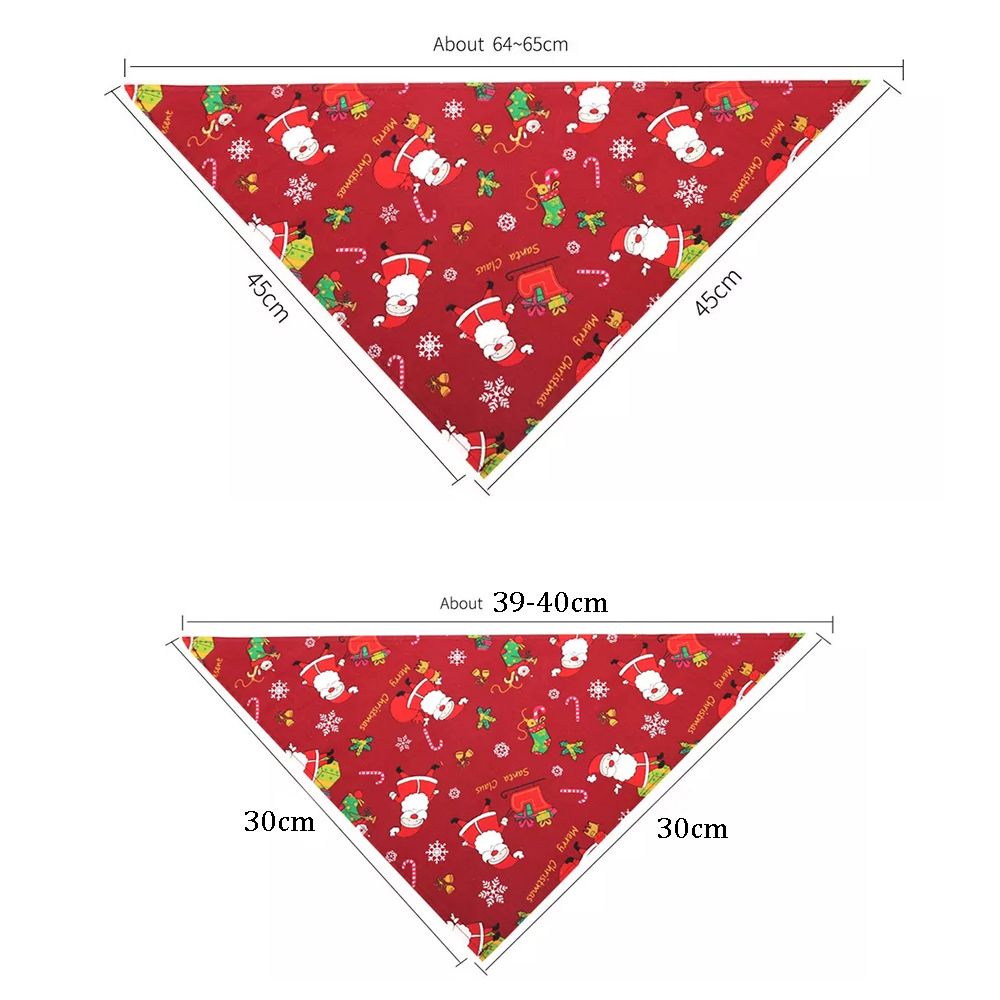 MALCOLM 1 khăn choàng cổ hình tam giác trọng lượng nhẹ họa tiết Giáng Sinh thời trang cho thú cưng chó mèo