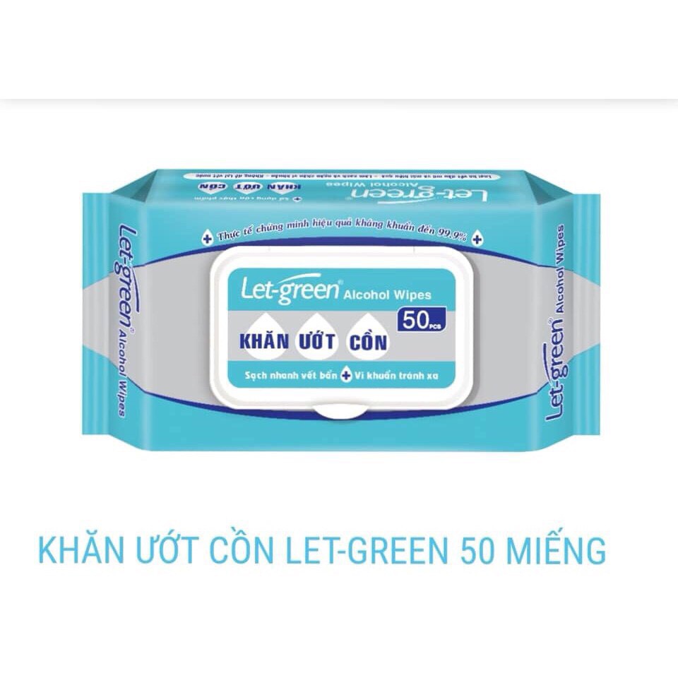 Lốc 36bao Khăn ướt cồn Let-Green 50 miếng