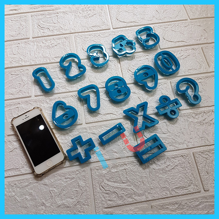 HCM - Bộ khuôn cutter 16 chữ số và phép tính, khuôn số làm fondant trang trí bánh