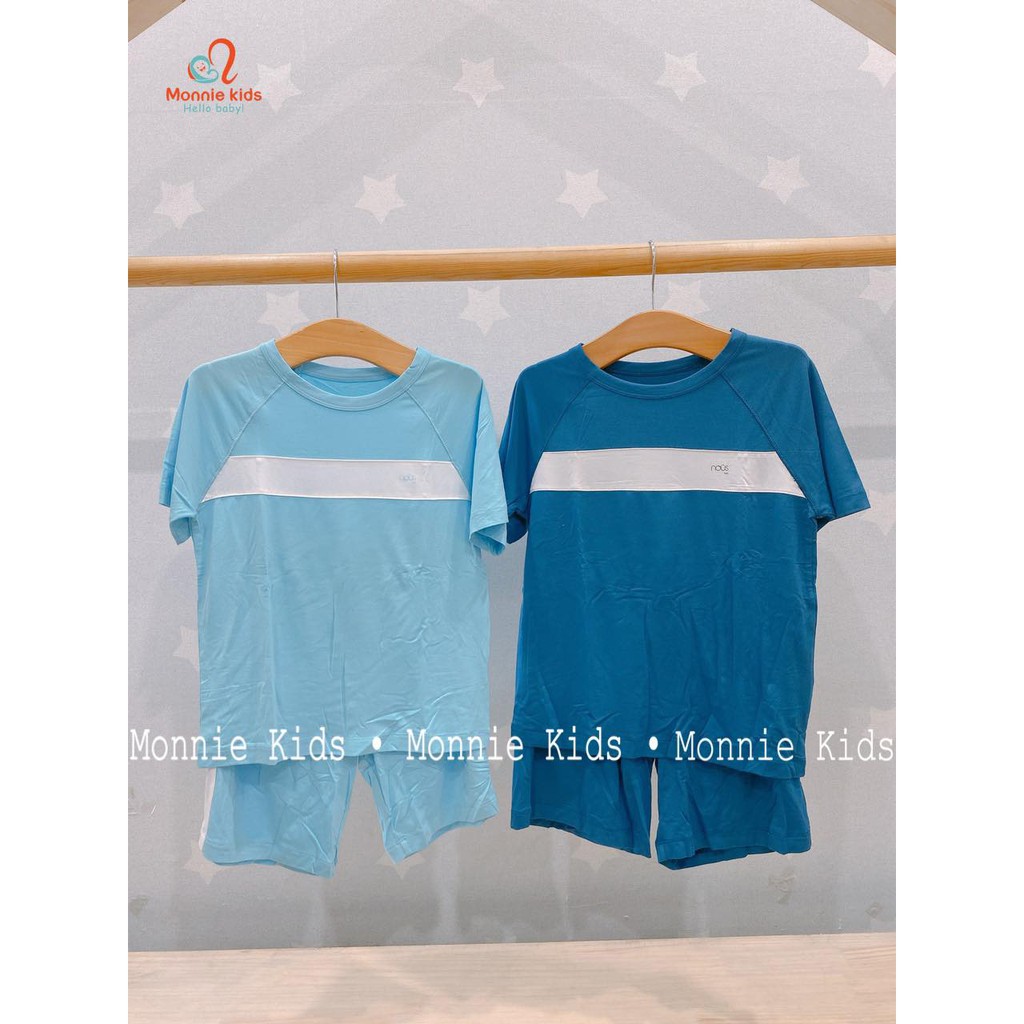 Bộ Cộc Tay Bé Trai NOUS Xanh Nhạt Trắng 2Y/3Y/4Y/5Y