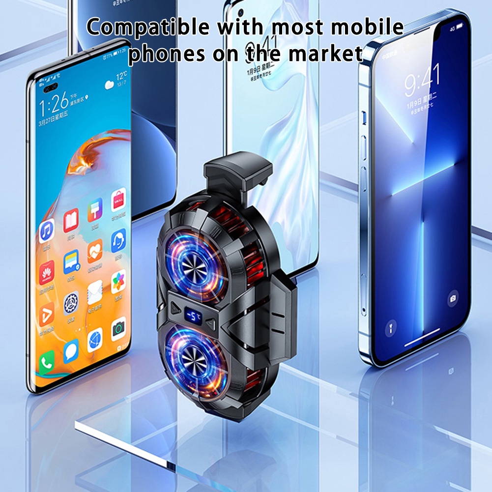 Quạt Tản Nhiệt Bán Dẫn X38 Lõi Kép Màn Hình Kỹ Thuật Số Dạng Kẹp Làm Mát Không Ồn Tương Thích Với Điện Thoại Ios Android
