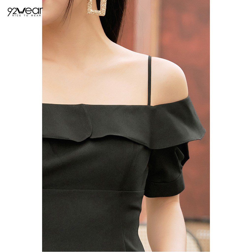 Đầm váy 2 dây nữ 92WEAR (2 MÀU) đủ size, váy hai dây thun tăm dự tiệc bèo ngực DEW1005 | BigBuy360 - bigbuy360.vn