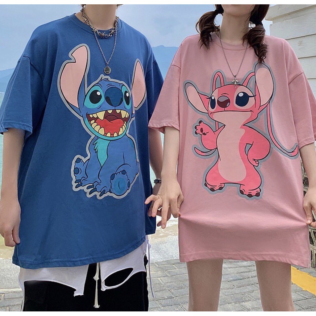 Áo Thun STITCH CHIMTE IN 3D Form Rộng Unisex Nam Nữ TEEN Cực HOT
