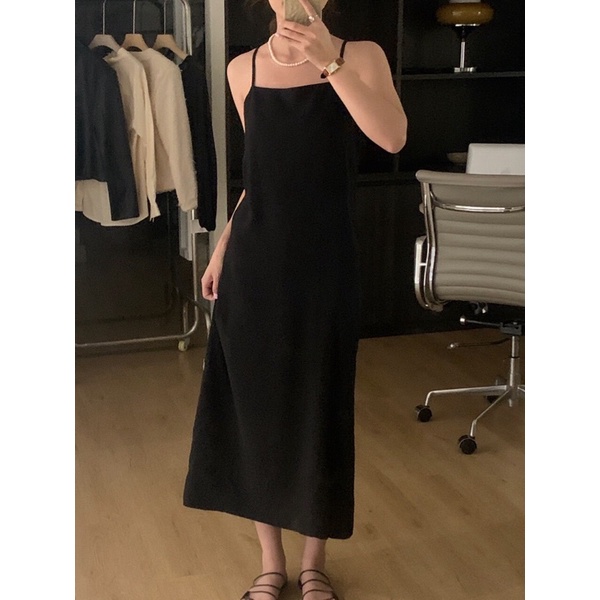 đầm bigsize thun 2 dây đen trơn đồ si 2hand
