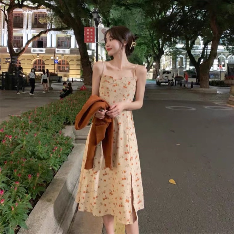 Set váy nhung tăm áo khoác len cadigan phong cách Hàn Quốc tiểu thư nhẹ nhàng cho các nàng dạo phố