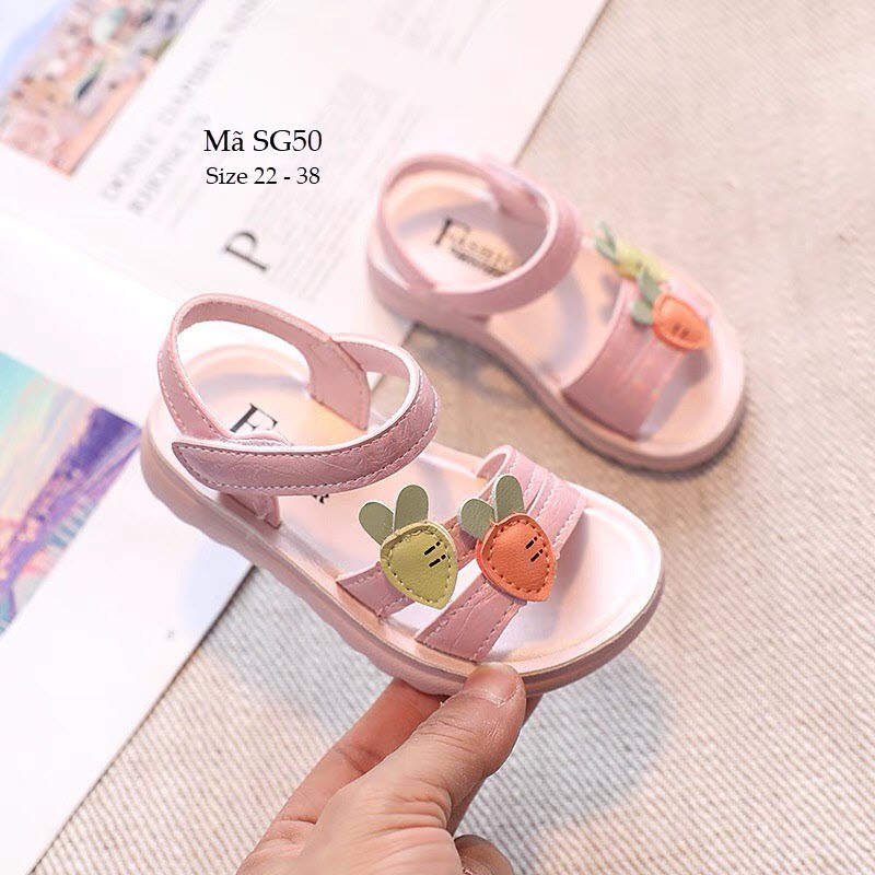 Sandal bé gái, sandal nữ đi học 3 - 12 tuổi mềm nhẹ êm chân dáng thời trang phong cách Hàn SG50, dép quai hậu bé gái