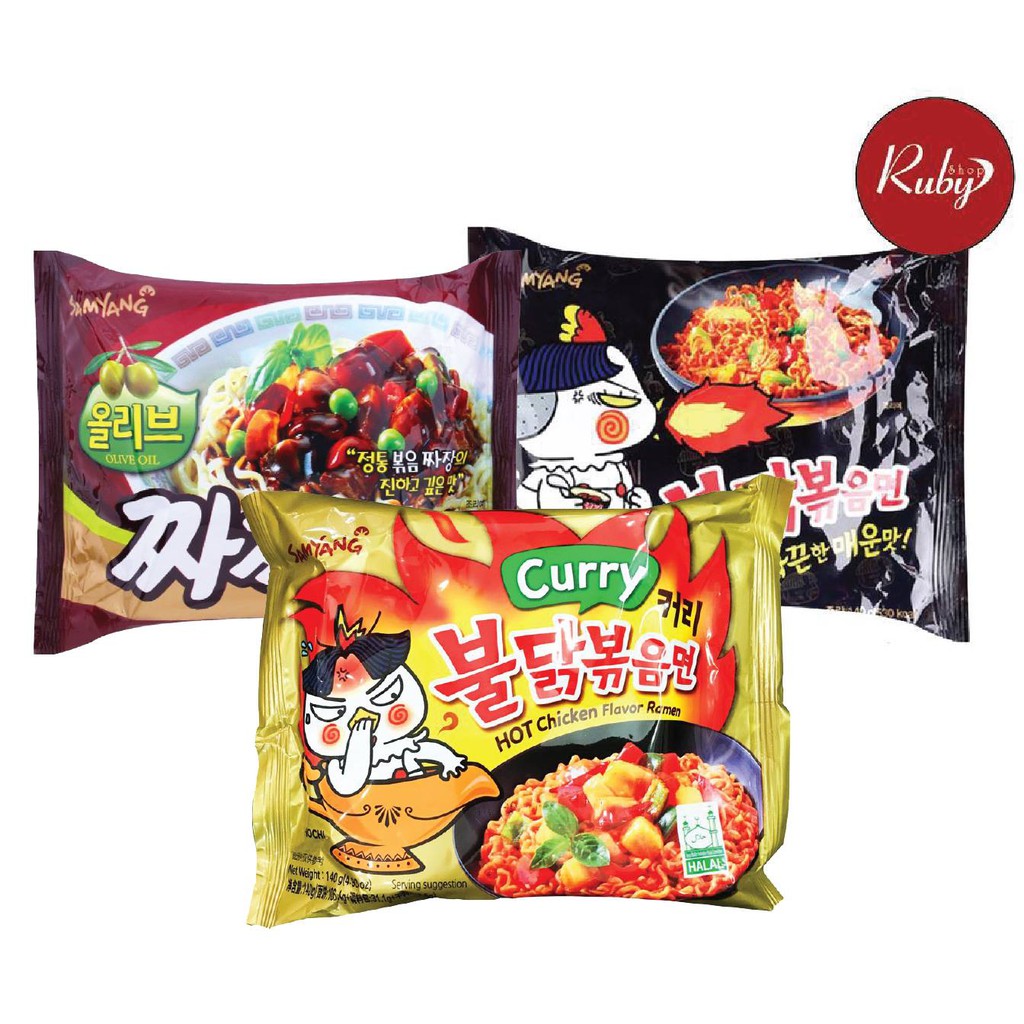 COMBO 3 MÌ KHÔ GÀ CARI + 4 MÌ KHÔ GÀ CAY + 3 MÌ TRÔN TƯƠNG ĐEN SAMYANG