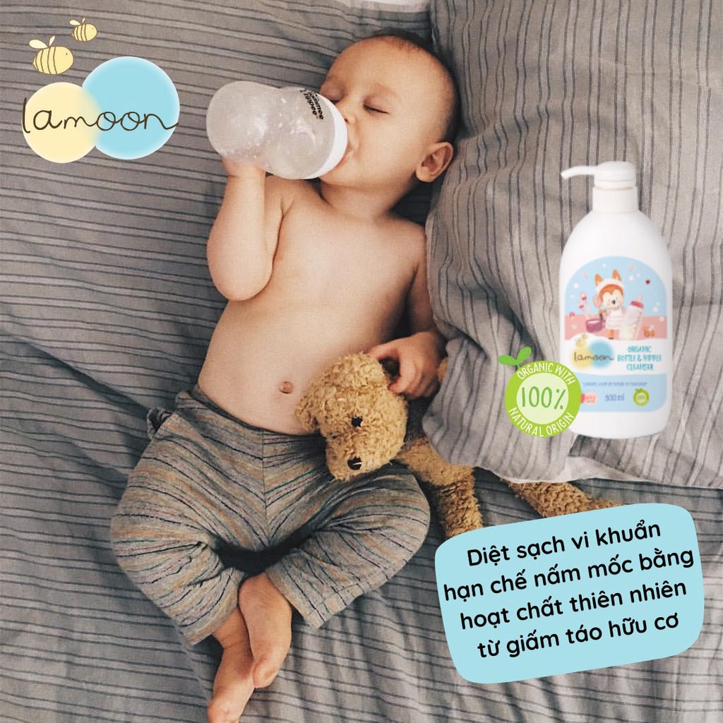 Nước rửa bình sữa Organic cho bé Lamoon - Bình 500ml