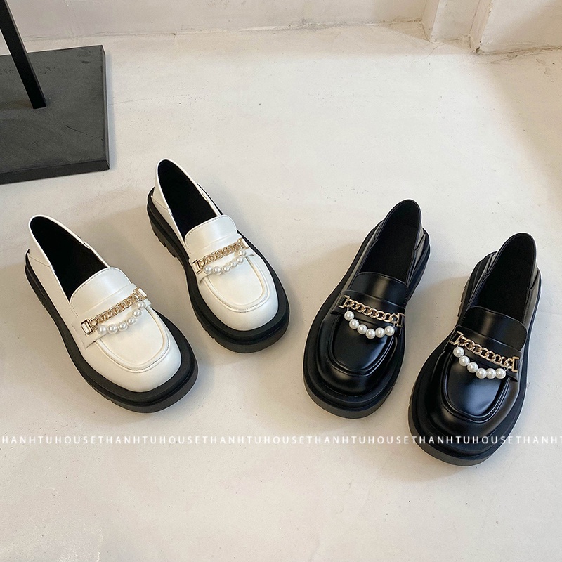 Giày Oxford Ulzzang Nữ Mũi Tròn Vintage Phong Cách Nữ Sinh Hàn Quốc - GD008