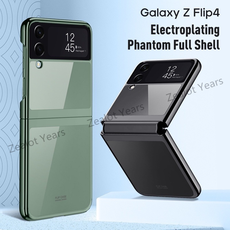 Ốp Điện Thoại PC Trong Suốt Chống Sốc Mạ Điện Sang Trọng Cho Samsung Galaxy Z Flip4 5G Flip 4 ZFlip4