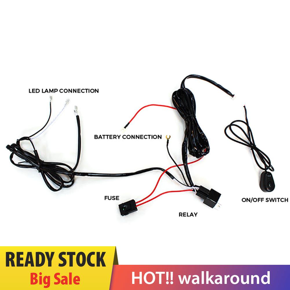 walkaround 3m LED Light Bar Wiring Harness Kit 2-Lead On/Off Switch 40A Relay 30A Fuse