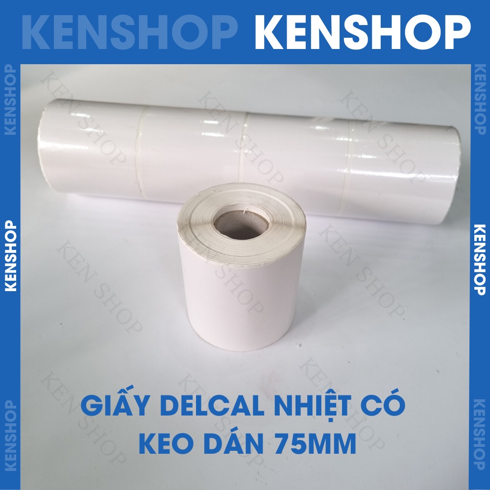 Giấy In Bill Có keo dán k80, giấy in nhiệt có keo dán 75mm, giấy in vận đơn TMĐT cho máy in bill.