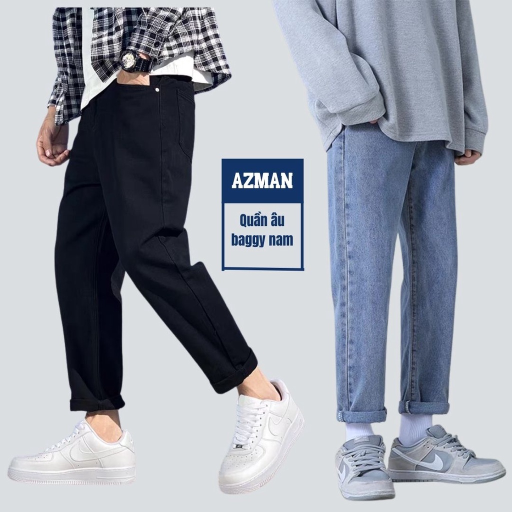Quần jean nam ống rộng, form baggy, Chất Jeans mềm, dày dặn TR01 styles Hàn Quốc