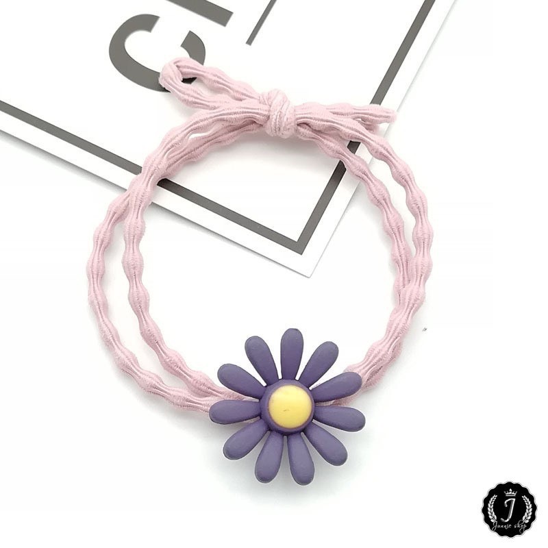 Dây cột tóc hoa cúc dễ thương dành cho nữ, dây thun buộc tóc hình cute