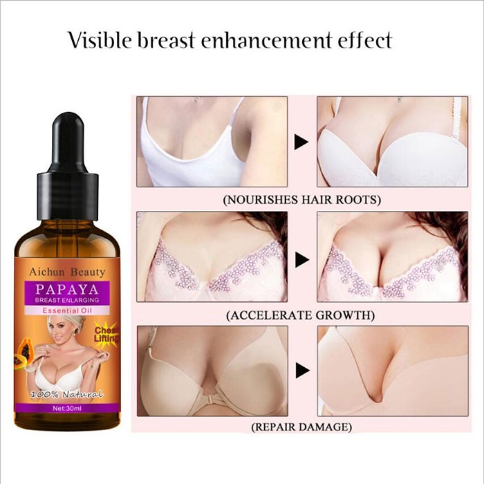 [Có Hàng Sẵn] Aichun Tinh Dầu Nở Ngực Chiết Xuất Trái Đu Đủ Papaya Breast Enhancement Oil 30ml (Có Che Tên)