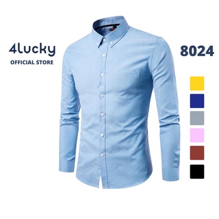 Áo sơ mi nam tay dài vải oxford có túi cực xịn 4Lucky -18024, form đẹp, sang trọng