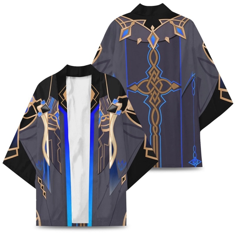 Áo Kimono hóa trang họa tiết 3D nhân vật trong game Genshin Impact Morax Zhong Li cho nam và nữ