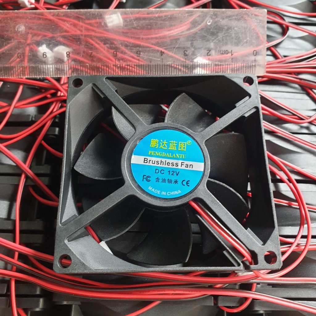 Quạt làm mát 12VDC, 24VDC kích thước 8x8x2,5 cm