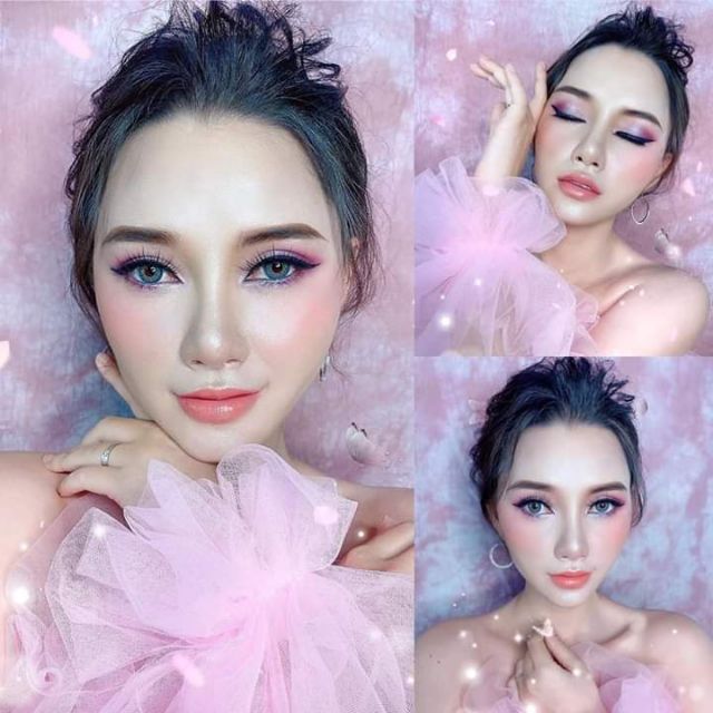 Set quây chun ngực kèm tay phồng, Chụp mẫu makeup.