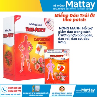 Tika - Patch Plus Trái Ớt - Hỗ trợ giảm đau trong cách trường hợp bong gân, đau vai, đau cơ, đau lưng.