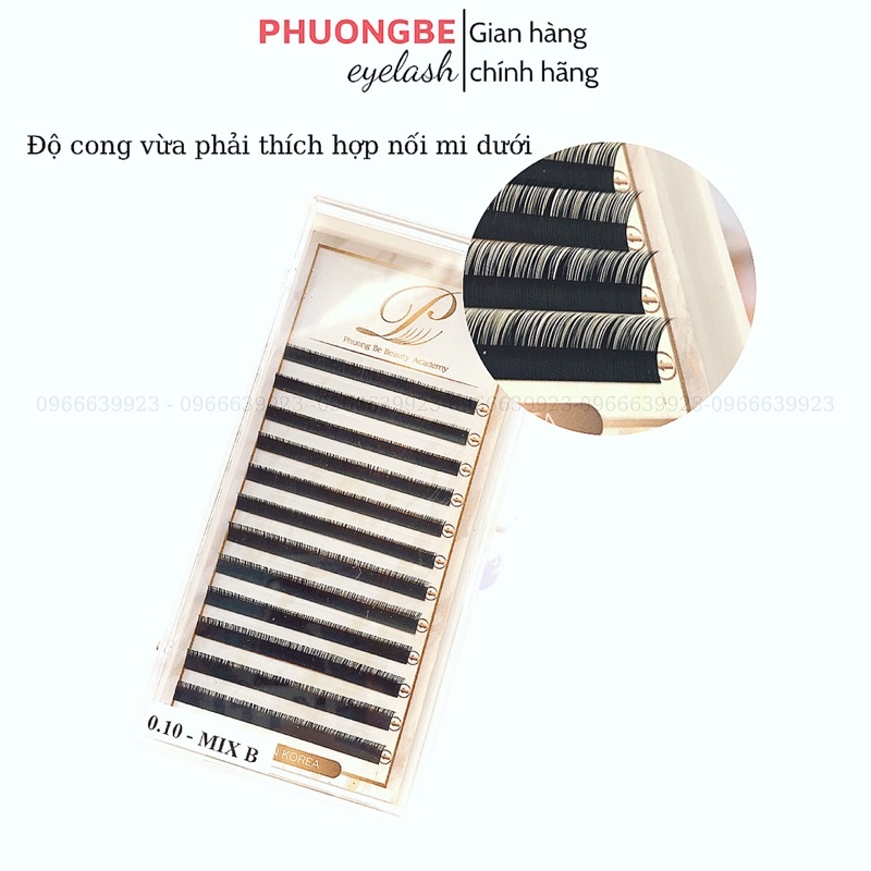 Mi Khay Nối Mi Dưới Cong J B Mix Size Dày 0.10 và 0.12 Dùng Để Nối Mi Thiết Kế