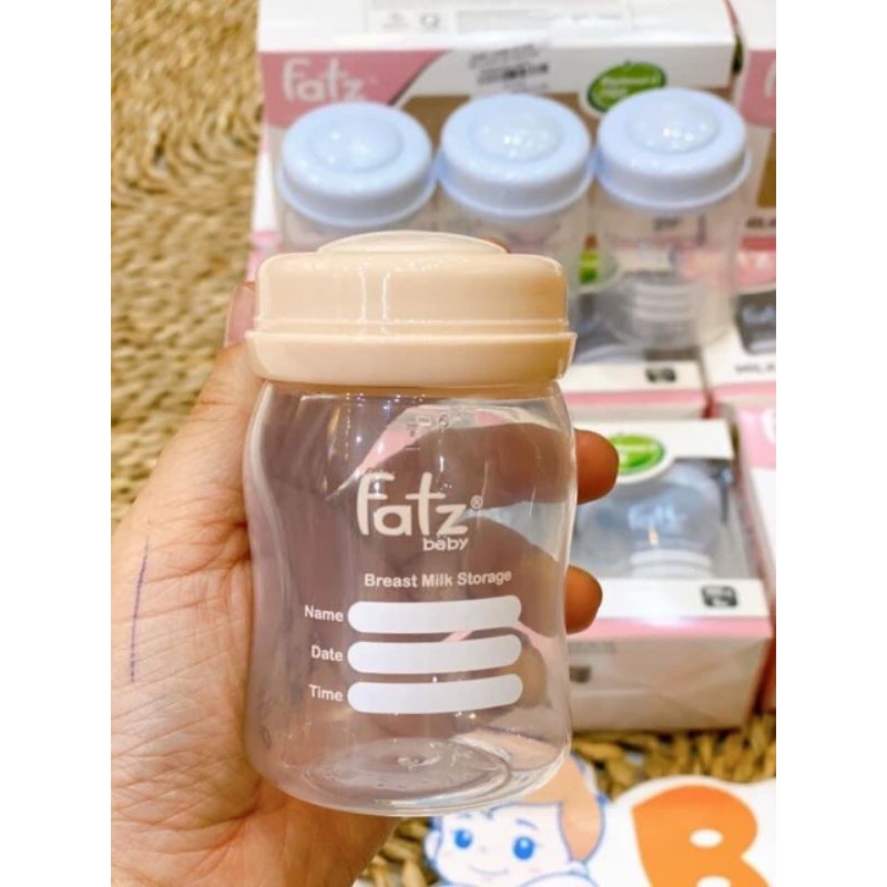 Bộ 3 bình trữ sữa 150ml cổ rộng Fatz Baby