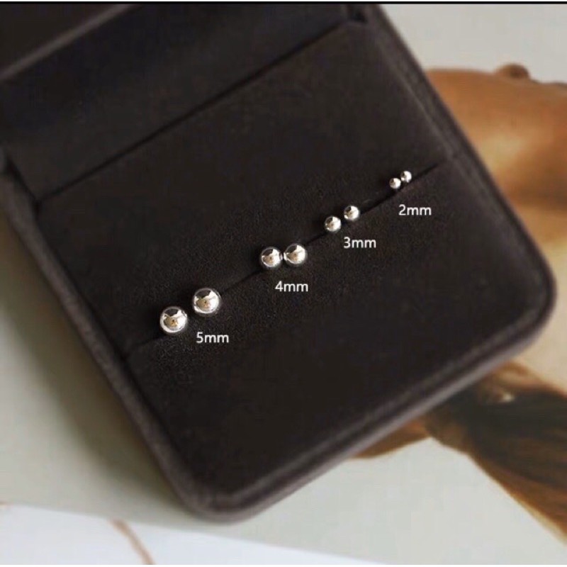 Khuyên tai nam nữ nụ bi tròn bạc 925 D'rosy Jewelry, Bông tai bạc nữ minidot basic