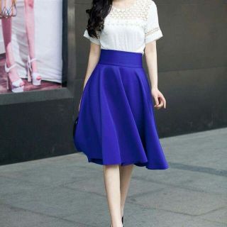 Chân váy dài. Chất vải đẹp . Xanh cô ban size XL(55-60kg)
