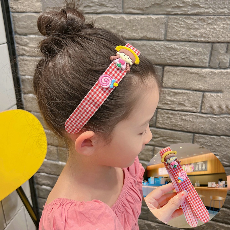 Băng Đô Cài Tóc Mái Ngang Họa Tiết Hoạt Hình Dễ Thương Cho Bé Gái