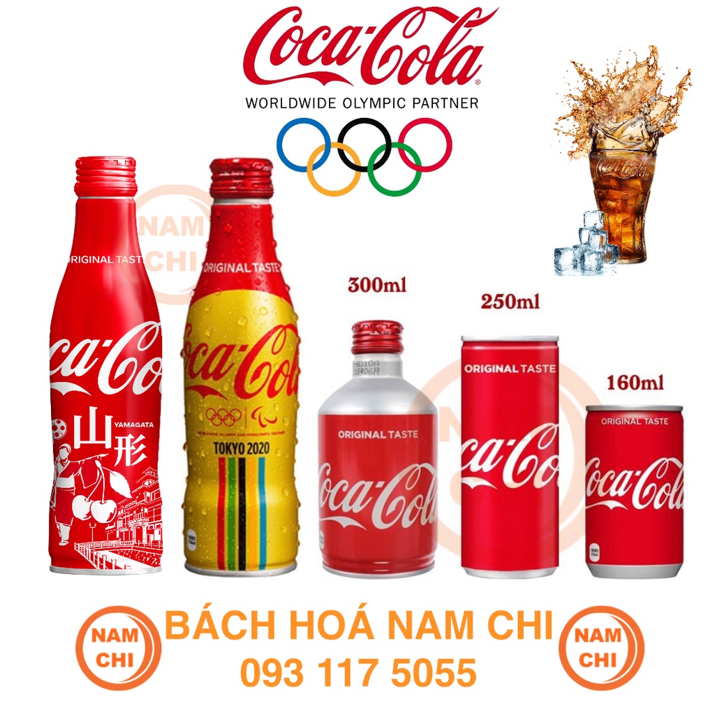 Coca Nhật Các Loại - Nhôm Nắp Vặn 300ml - Mini 160ml - Chai Nhôm Cao