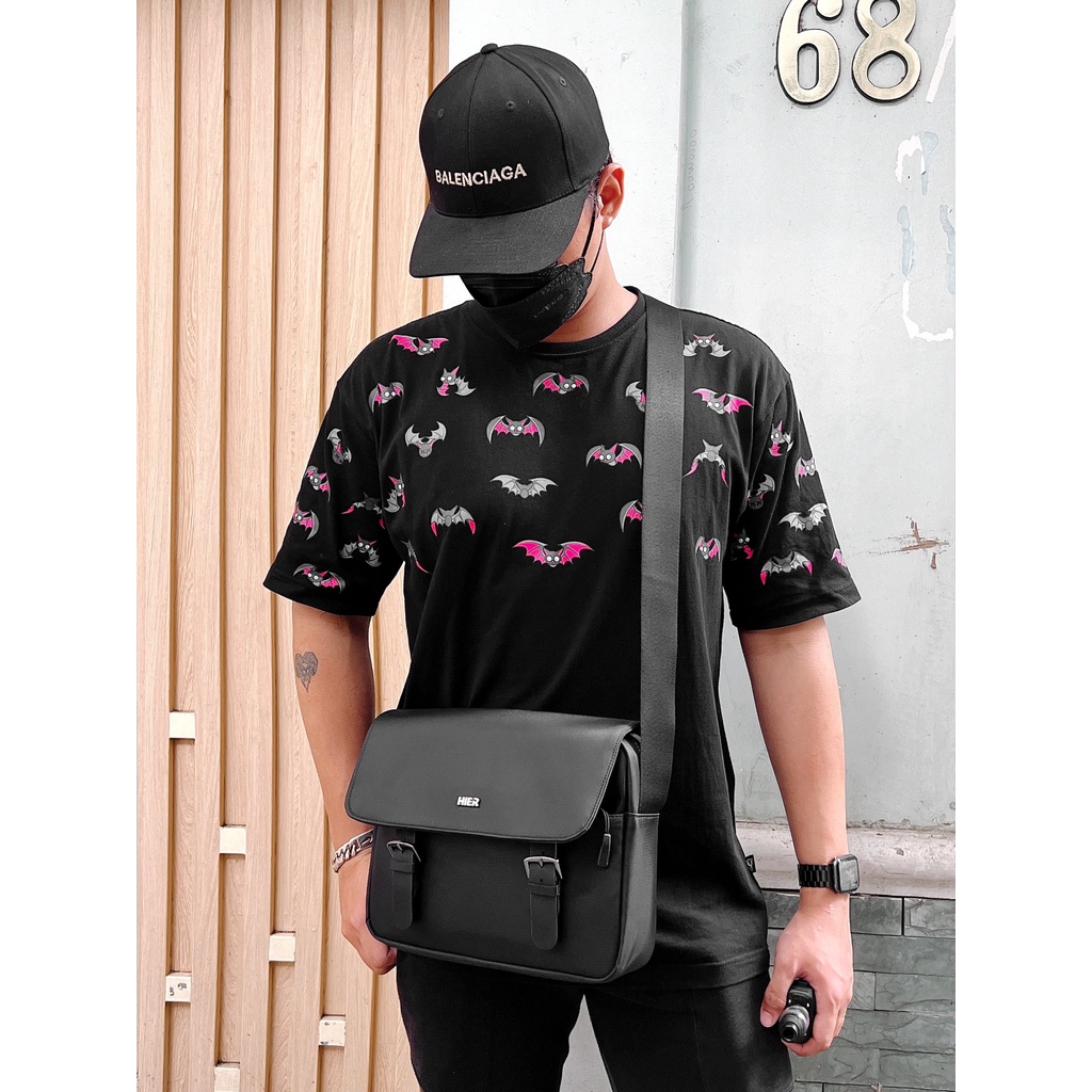 Túi đeo chéo Messenger Hier vải oxford sang xịn chống nước đựng ipad 10inch chống sốc bảo hành trọn đời
