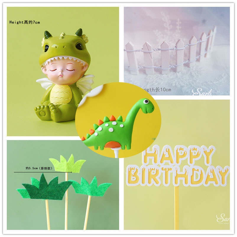 Set Phụ Kiện Khủng Long Trang Trí Bánh Kem Sinh Nhật Cho Bé