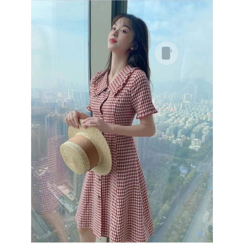 thời trang công sở_ đầm sọc kẻ tiểu thư