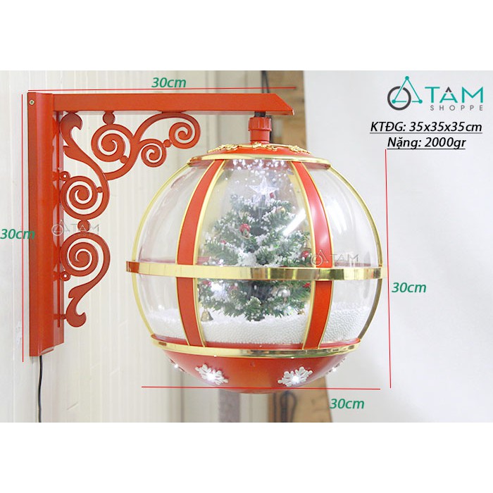 [CAO CẤP] Hộp nhạc Giáng sinh áp tường phun tuyết điện tử cỡ lớn NOEL-HNDT-02