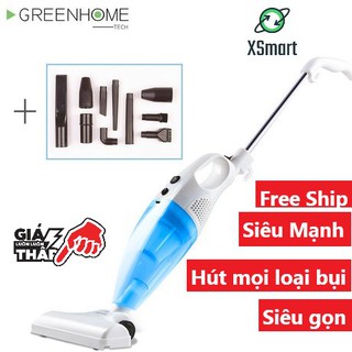Máy hút bụi mini cầm tay 600W GreenHome GHA-102 kèm 9 đầu hút đa năng, dùng cho gia đình, văn phòng
