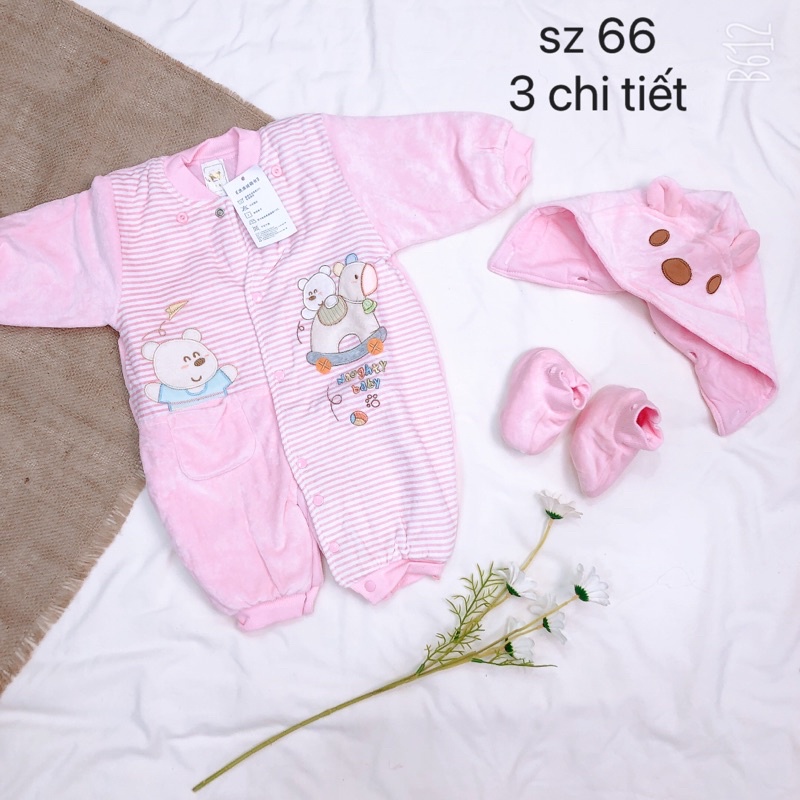 Body chần bông- body ủ mặc đại hàn, trời lạnh cho trẻ sơ sinh 6-9 tháng