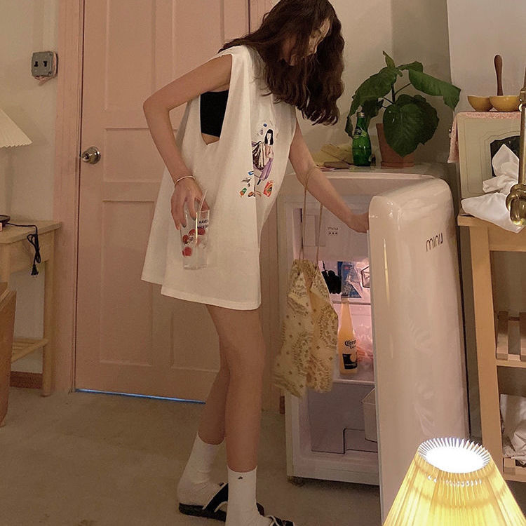 Áo Dây Nữ Cộc Tay Form Dài Rộng Thời Trang Hàn | BigBuy360 - bigbuy360.vn