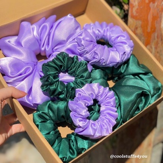 Buộc Tóc Scrunchies Lụa Mềm Mịn Nhiều Màu 3 Size