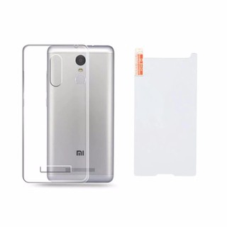 Bộ ốp lưng silicon Redmi Note 3 PRO ( trắng) + Kính cường lực 2.5 D
