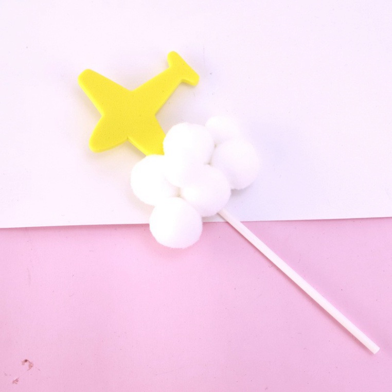 combo 5 Que cắm bông mây trang trí bánh kem, trang trí bánh sinh nhật