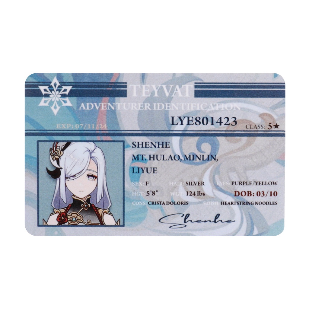 Thẻ Hình Nhân Vật Anime Id Pvc