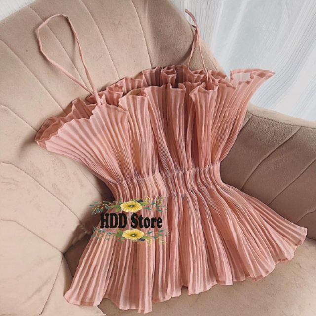 Áo Hai Dây Dập Ly, Áo Voan Dập Ly 2 Dây | BigBuy360 - bigbuy360.vn