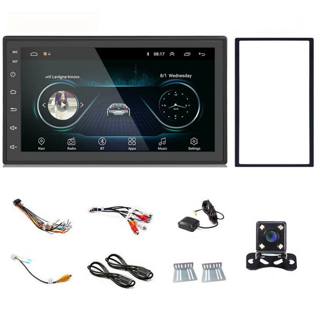 (Hỗ trợ Tiếng Việt) Màn Hình Cảm Ứng LCD 7 inch Hỗ Trợ Nghe Nhạc MP5 Bluetooth Wifi GPS Android 9.1 Bản Mới Nhất