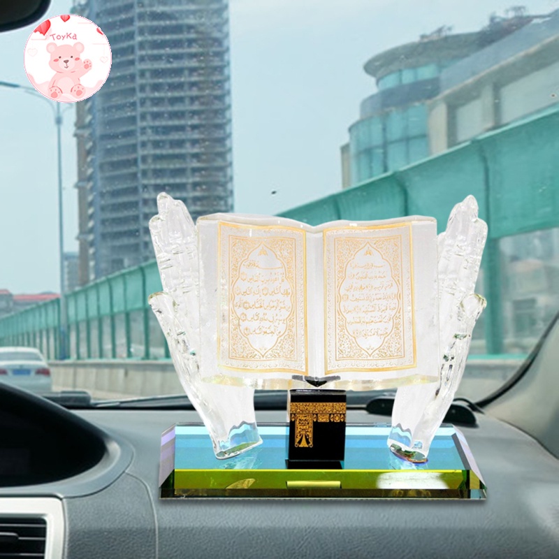 Món quà lưu niệm hình thủy tinh thể chạm khắc chữ đạo hồi cho xe hơi