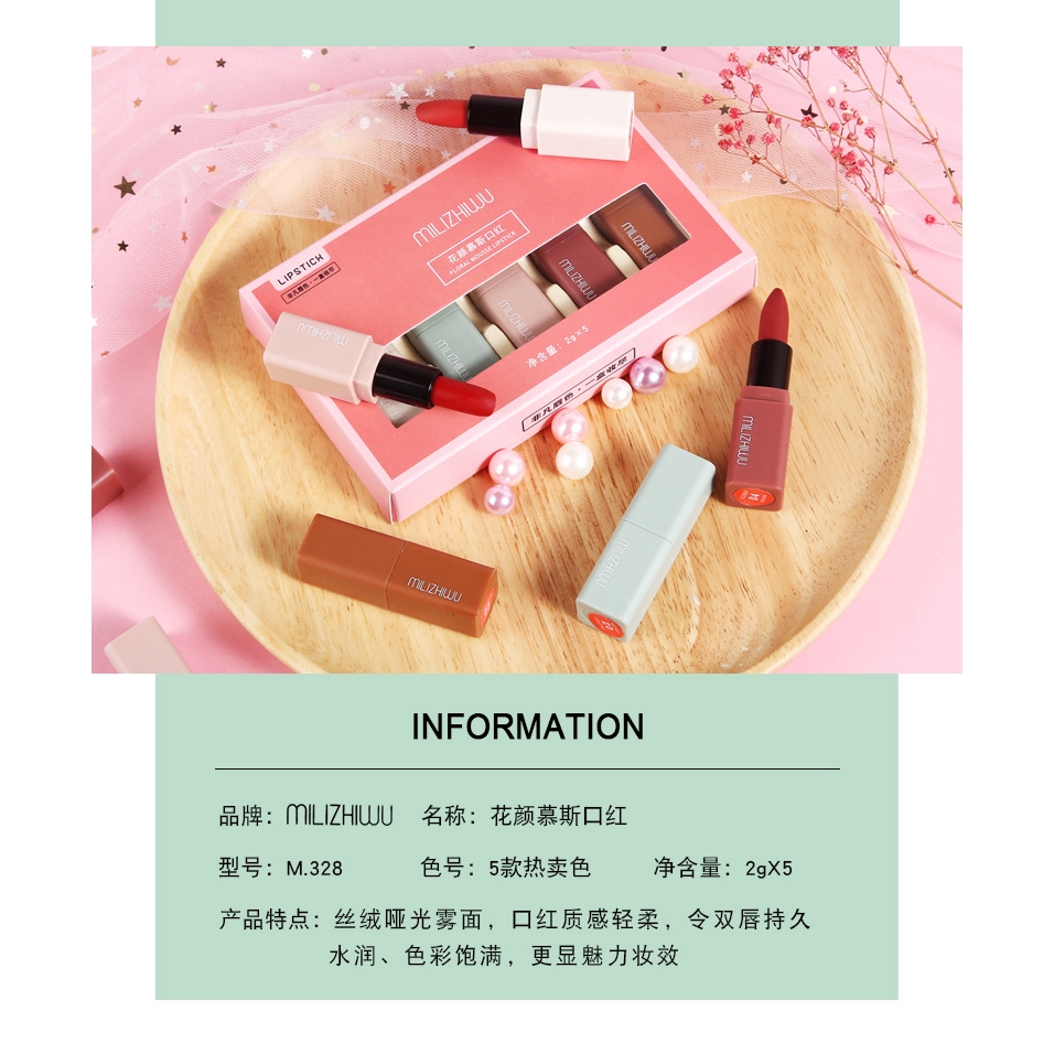 (hàng Mới Về) Bộ Son Môi Dưỡng Ẩm Mini Morandi Màu Nhung Lì | BigBuy360 - bigbuy360.vn