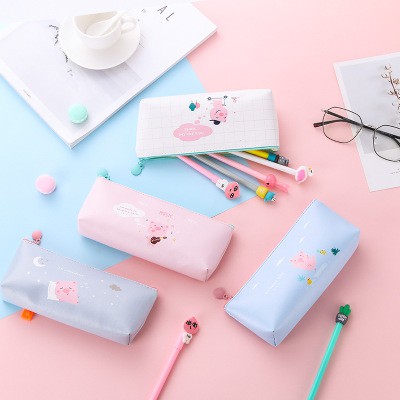 hộp bút heo da pu pastel Hb154 hộp bút cute